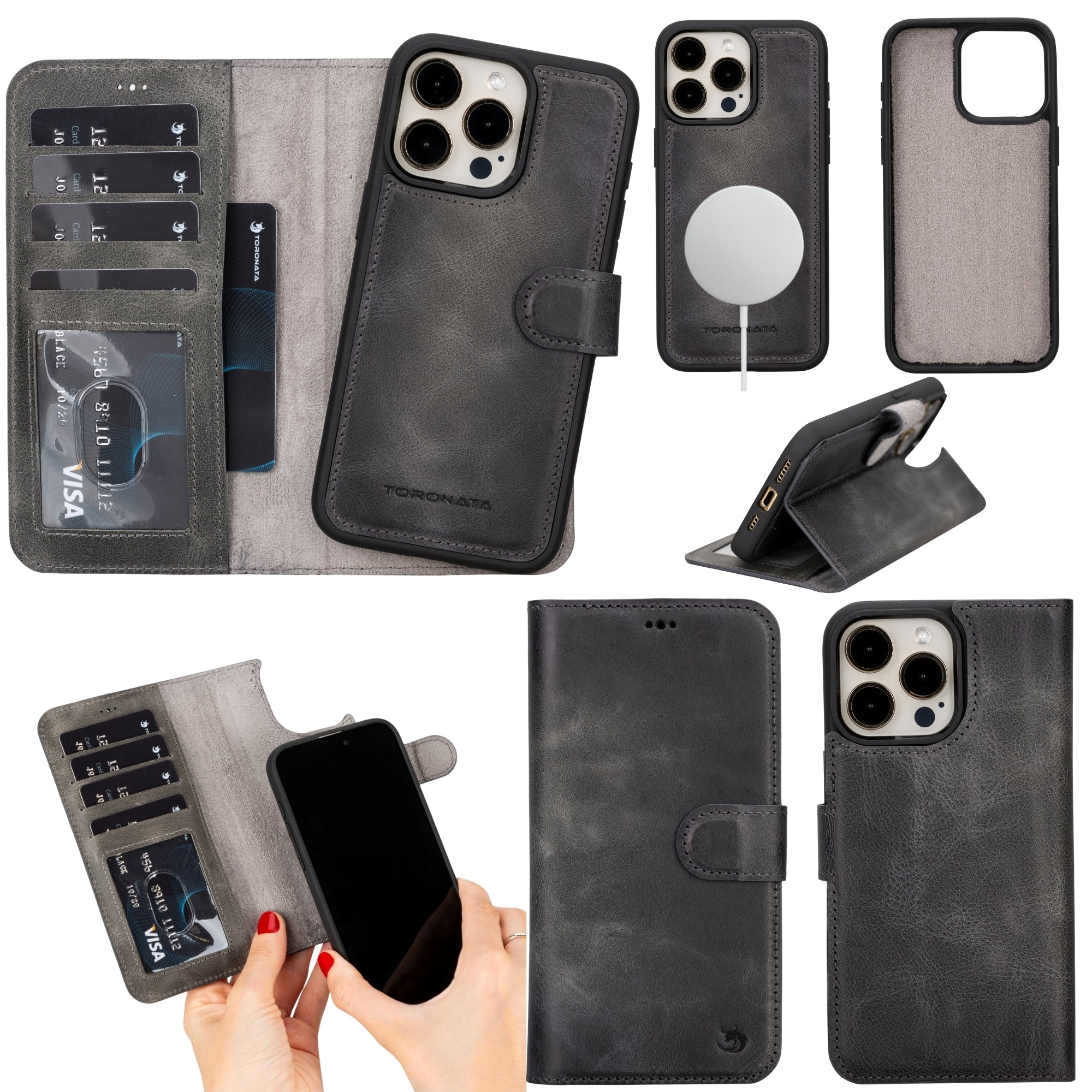 Casper Leather iPhone 15 Pro Max Wallet Case | Detachable MagSafe Compatible RFID Protection - Image 10